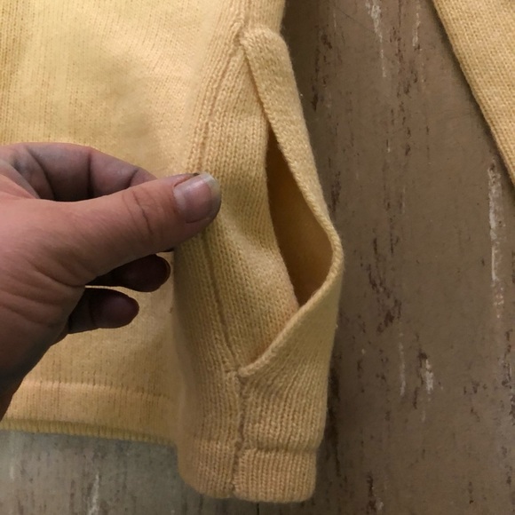 Baby Yellow Calvin Klein Lightweight Turtleneck Sweater Small100% Cashmere *Flaw - Picture 4 of 8